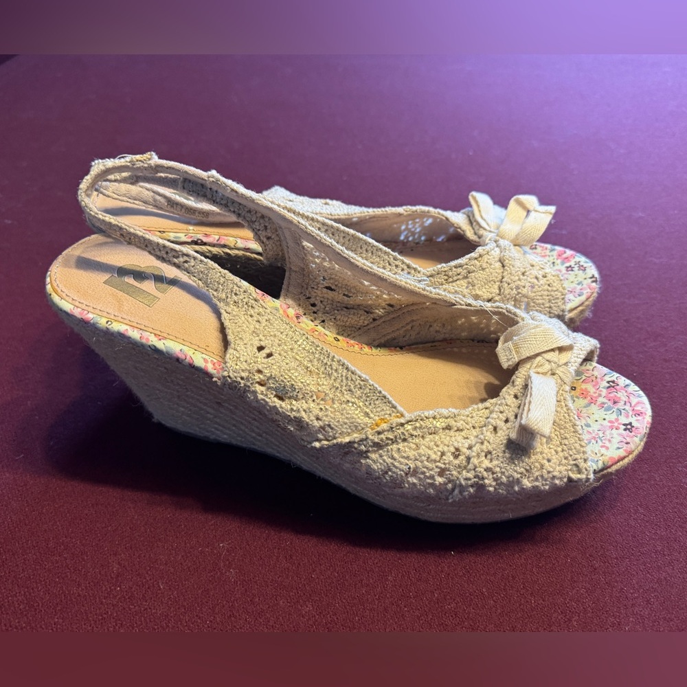 Y2K Vintage Woven Slingback Espadrille Tan Beach Sandals Size 10